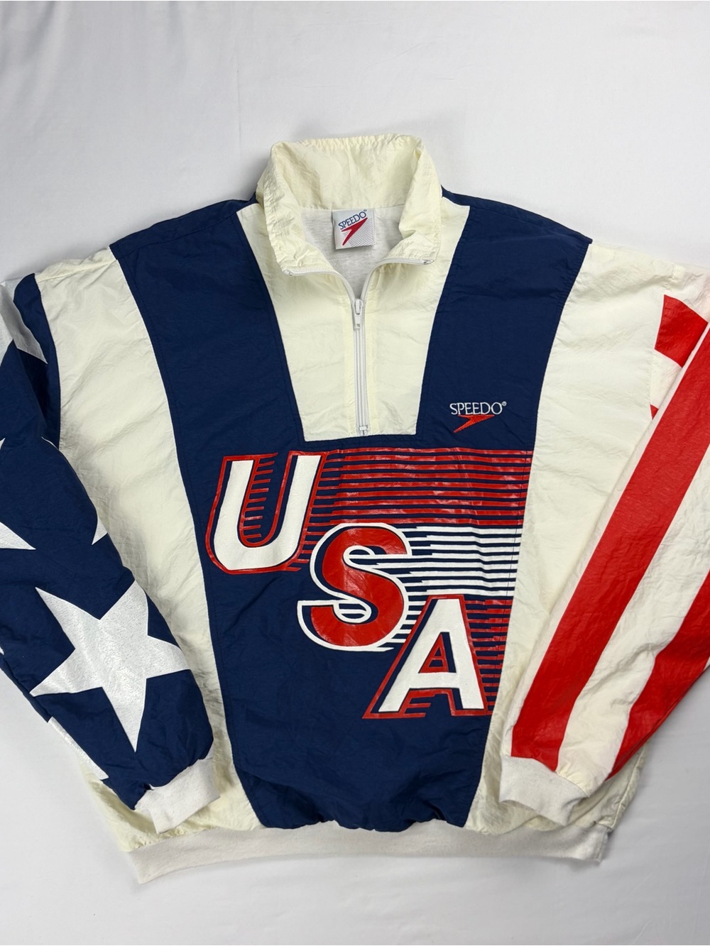 Vintage 90s Speedo USA American Flag Windbreaker Jacket Men’s M